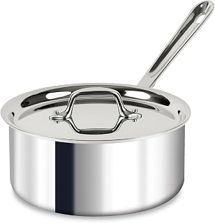 All-Clad - 8701004398 All-Clad 4203 Stainless Steel Tri-Ply Bonded Dishwasher Safe Sauce Pan with Lid / Cookware, 3-Quart, Silver -