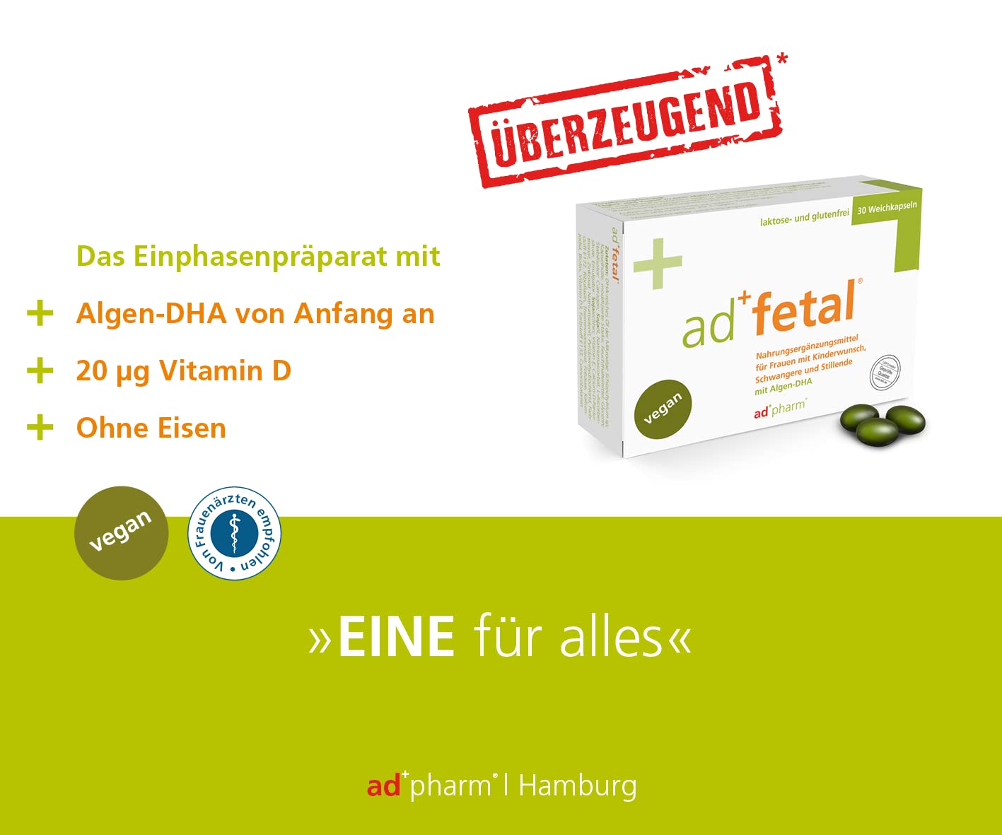Schwangerschaftsvitamine - Optimale Unterstützung von Kinderwunsch bis Stillzeit mit DHA, Vitamin D, Jod & Folsäure - Vegan & Allergenfrei