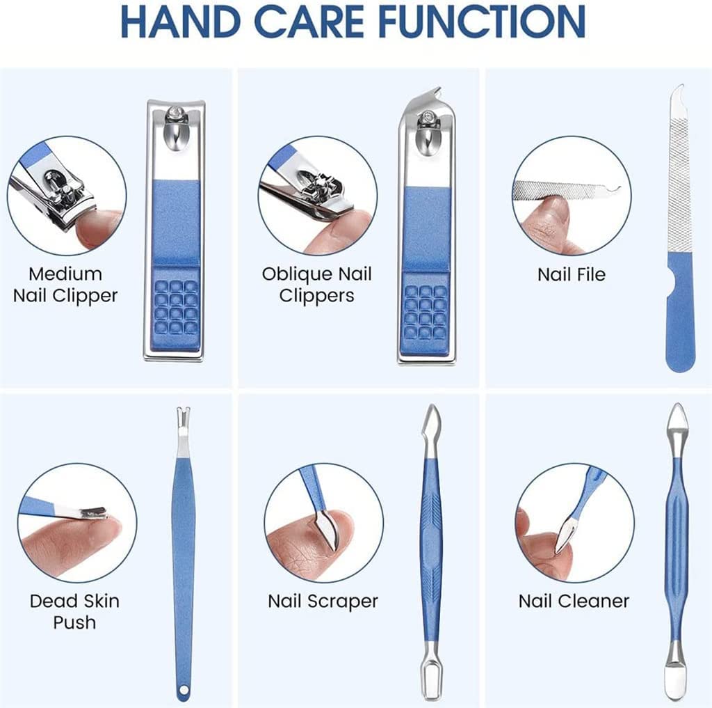 Zestaw do pedicure Manicure Cążki do paznokci Zestaw do manicure Zestaw do pedicure 18 szt. Profesjonalny zestaw do pielęgnacji paznokci z narzędziami do pielęgnacji twarzy Stal nierdzewna (kolor: n