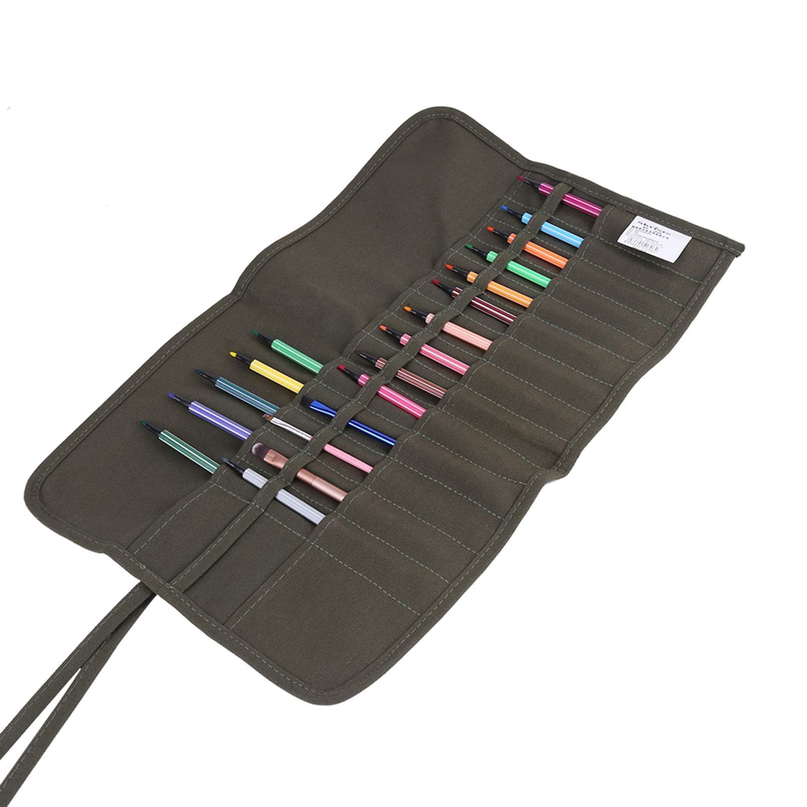 Soporte para pinceles de pintura enrollable de 30 agujeros, bolsa de lona para rollo de pinceles de artista, soporte para pinceles de pintura de arte de lienzo para pluma, estuche para pinceles de ace