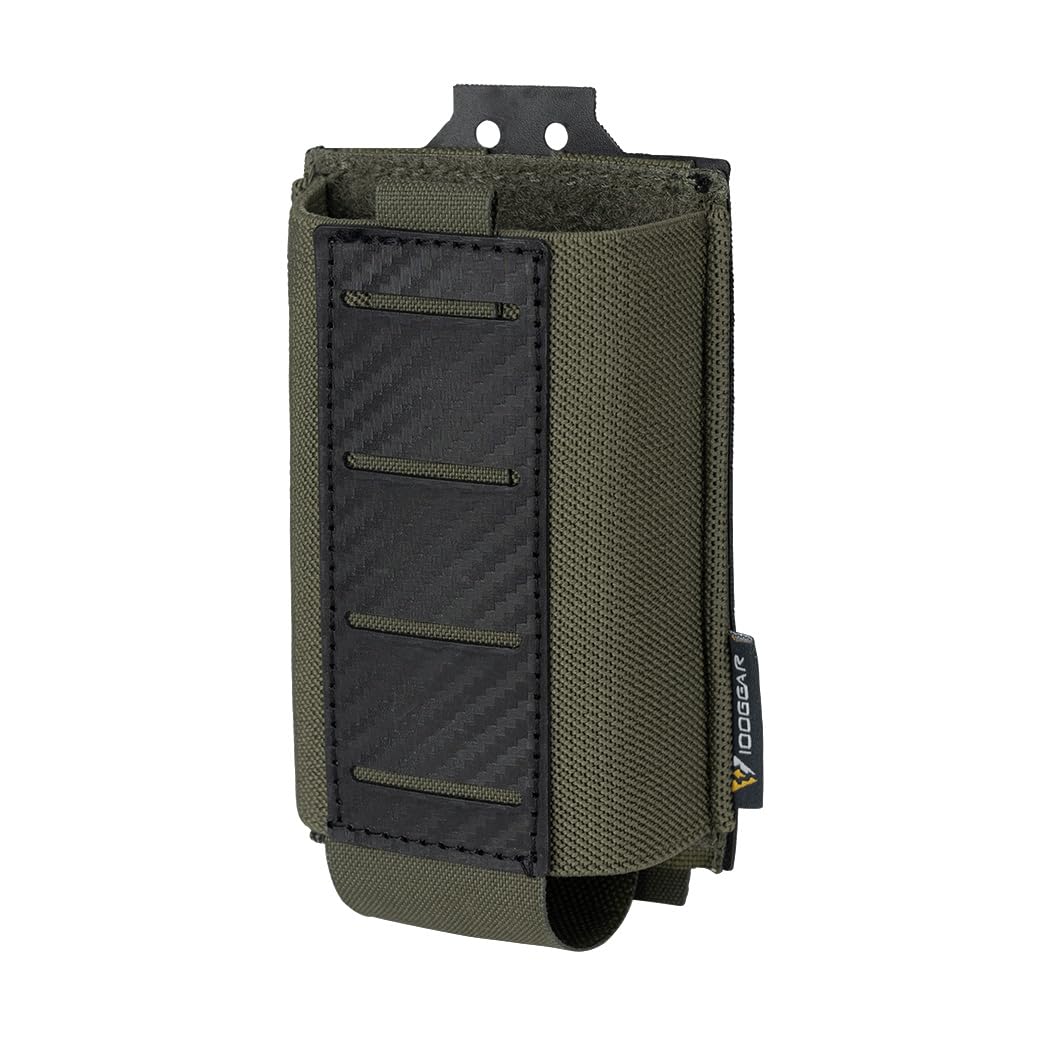 IDOGEAR Mag Pouch 5.56 MOLLE Magazine Pouch Rifle Magazine Carrier with Carbon Fiber Patterned PP Plate Fit for M4 M14 M16 AR15 (Ranger Green) - Image 2