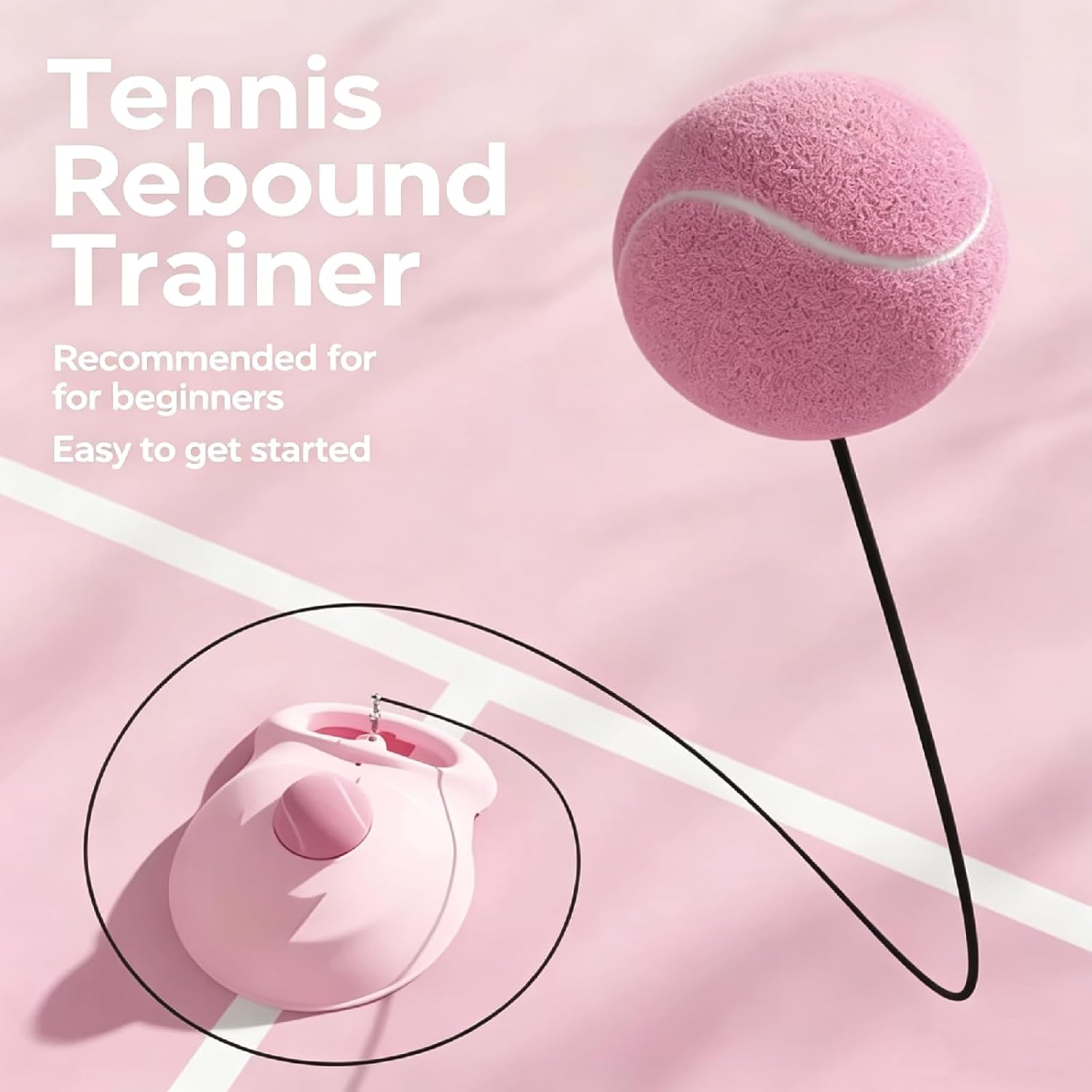 Tennis Trainer Set Tennis Practice Rebounder with String Solo Tennis Buddy Practice Equipment Several Replacement Rebound Balls Portable Tennis Practice Equipment for Adults & Kids