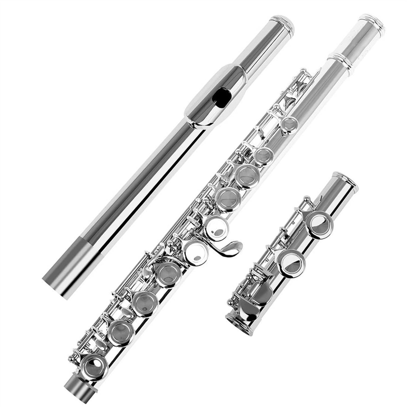 Flauto Traverso In Cupronichel A 16 Fori Chiusi Con Chiave C Con Offset G E Chiave E Divisa Flauto Traverso Kit