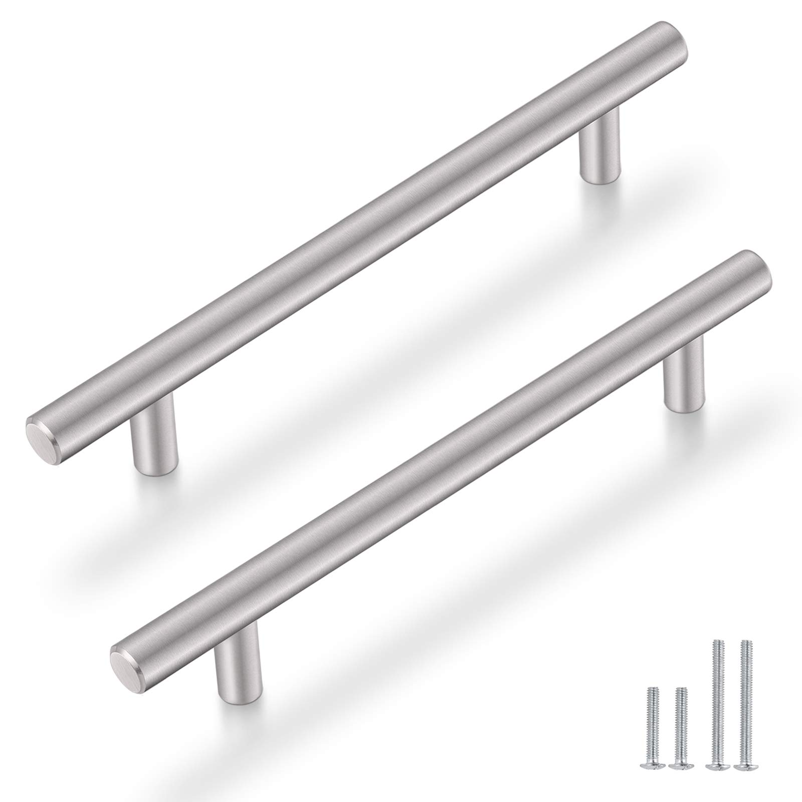 Poignée de meuble Probrico en acier inoxydable fini nickel pour remplacer vos boutons