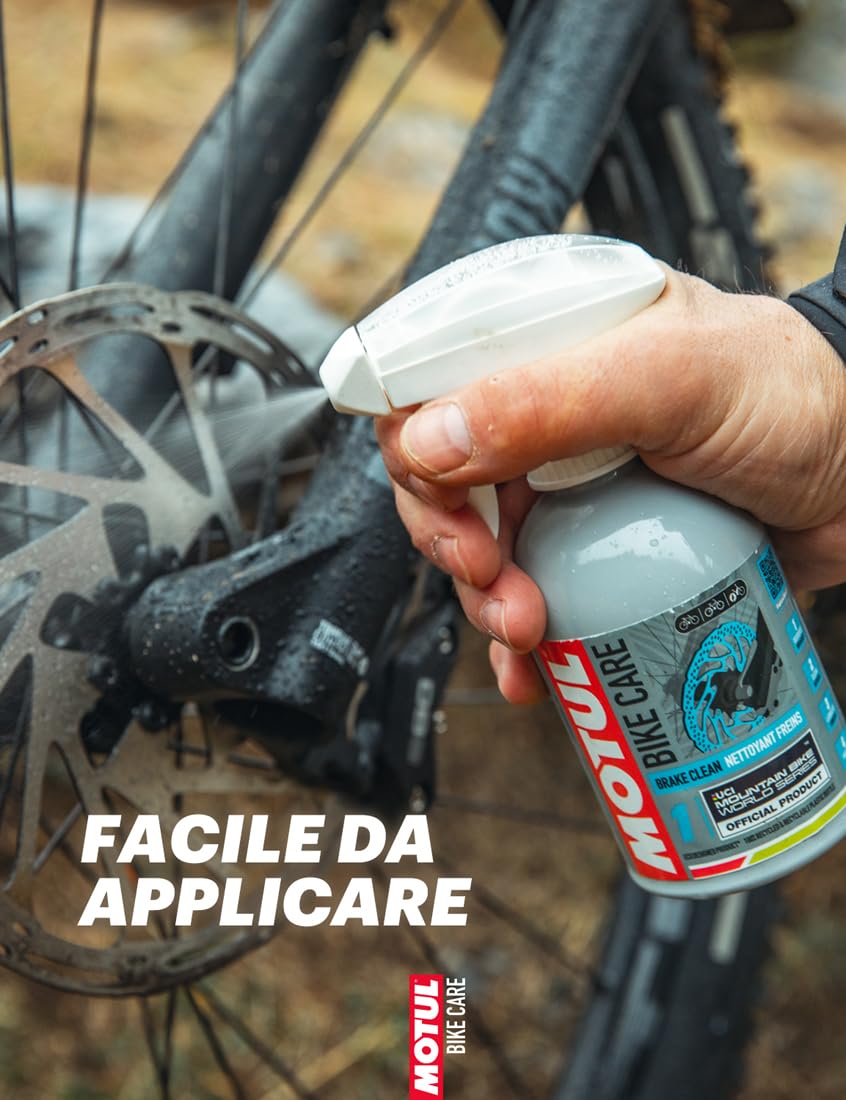 Motul - Sgrassatore Spray Potente per Freni di Biciclette MTB - Senza Solventi - Prestazioni dei Freni e dei Dischi - Asciugatura Rapida - Senza COV - Bike Care Brake Clean off Road - 300 ml
