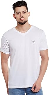 mack jonney White V Neck Cotton Regular Fit Tshirt for Men (Pack of 1)-Vee-White01-Xxl-picture-33