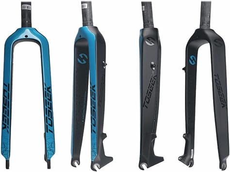 High Strength Full Carbon Fiber 26/27.5/29" Rigid Disc Brake MTB Fork 28.6mm Threadless Straight Tube 1-1/8" Superlight Mountain Bike Front Forks for Mountain Bike Bike Accessory,Blue,27.5