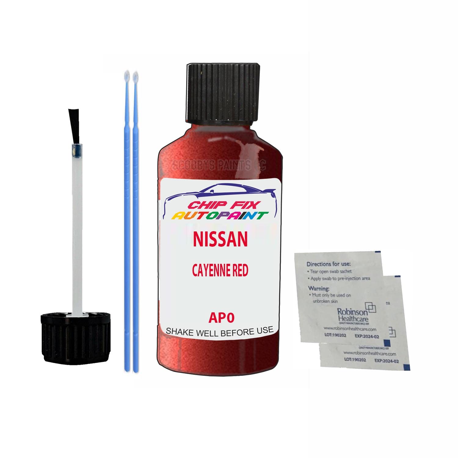 Scoobys Paints Back In The Mix Cayenne Red Touch Up Paint For Nissan Micra Ap0 1995-2001 30Ml Bottle Brush Scratch Stone Chip Repair Pen