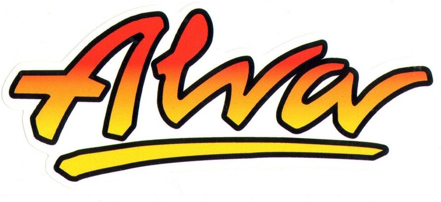 Alva Skates OG Logo Skateboard Sticker - 11cm wide approx. Official Old School Reissue Yellow/Orange