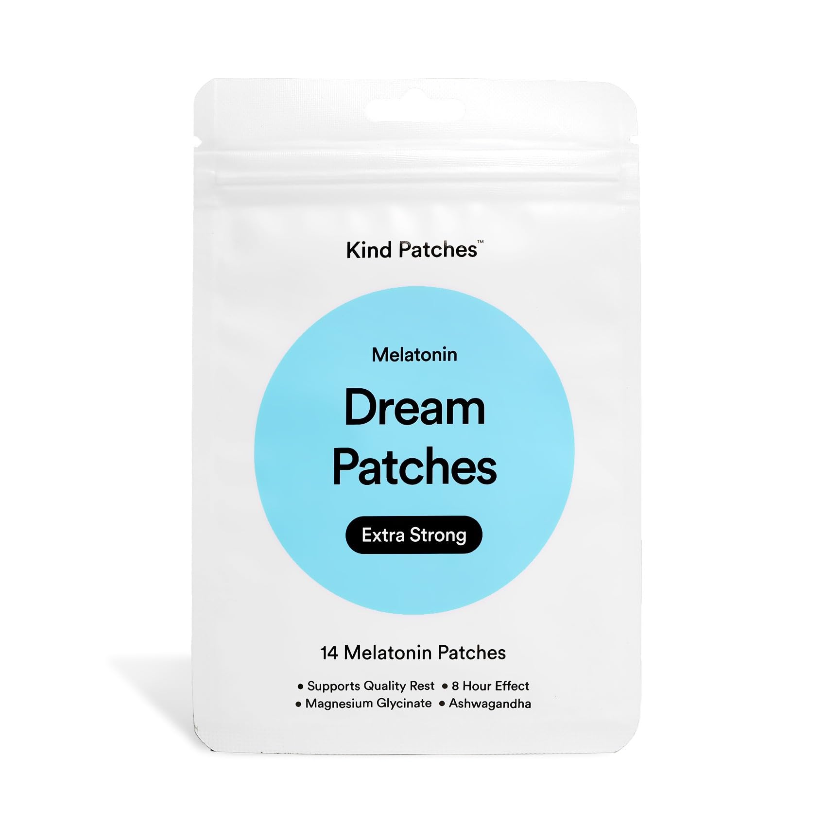 Kind Patches Melatonin Dream Patches Extra Strong - Sleep Patches - Sleep Aid with Ashwagandha and Magnesium for Rest - 14 Count