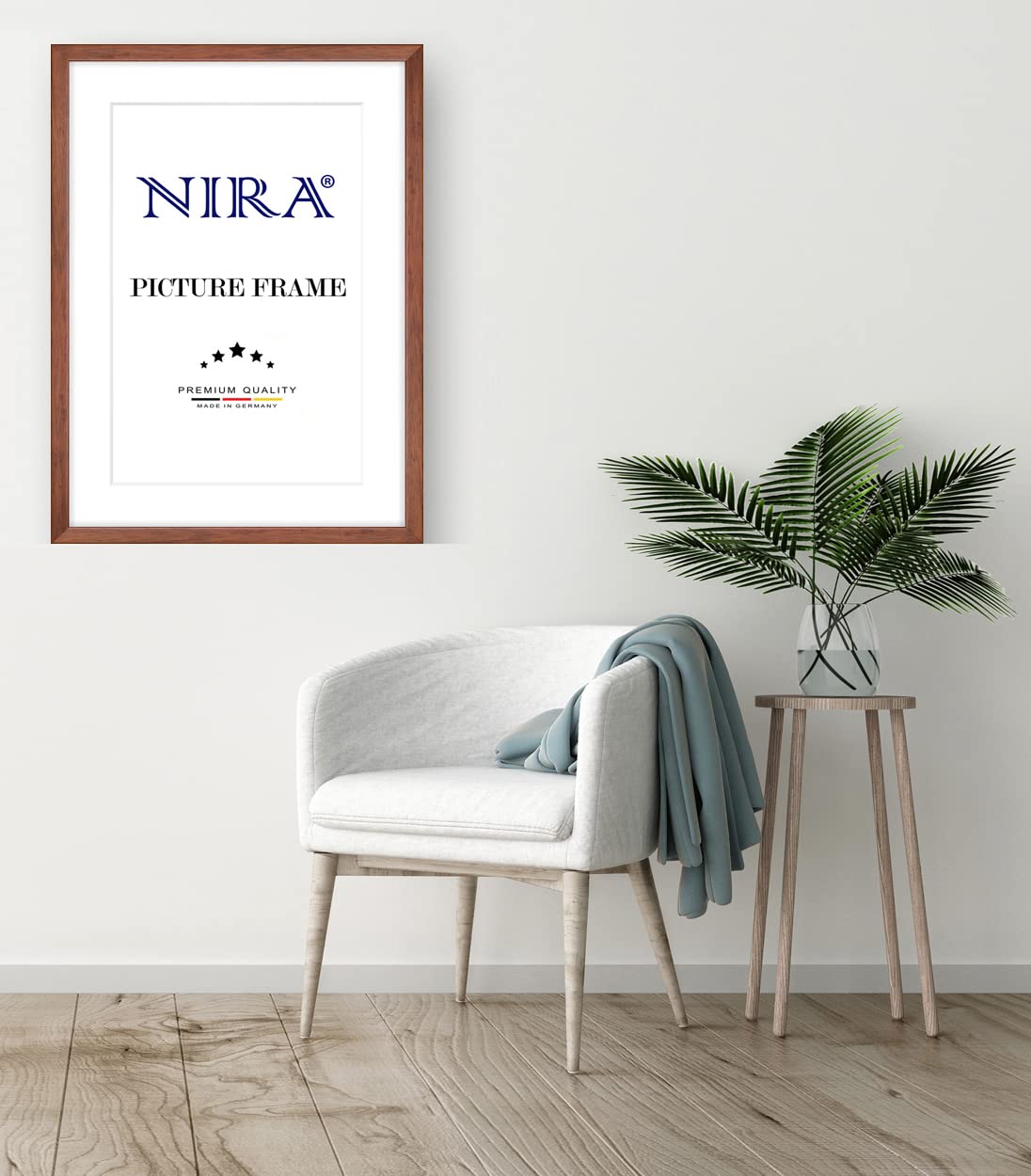 Cornice Portafoto In Legno Massiccio Su Misura, Stretta, 40 X 65 Cm