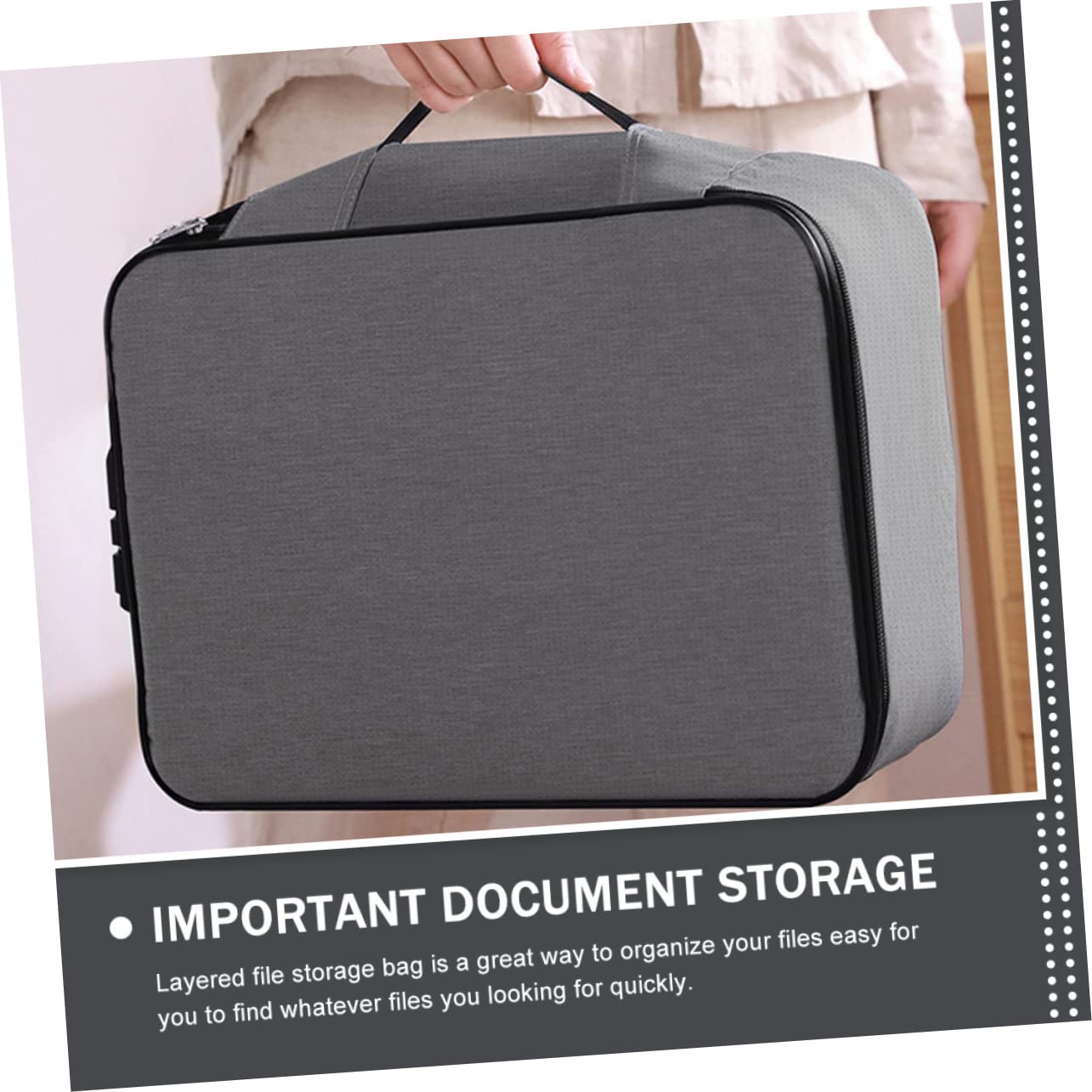 Portadocumenti Oxford Archiviazione Documenti Sicura, Borsa Organizzatore Portatile a 3 Livelli Serratura per Casa e Viaggio