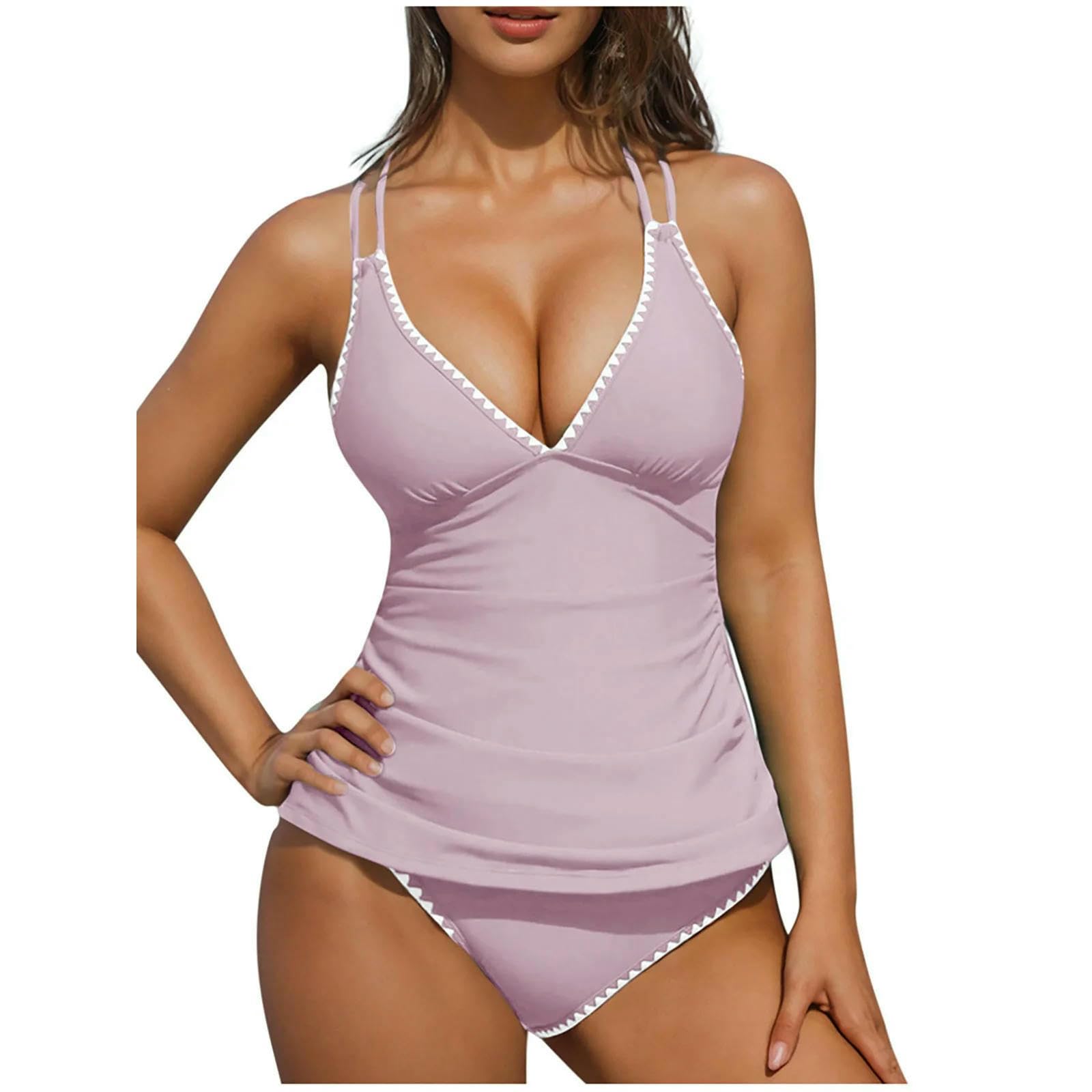 Tankini de bain à double ceinture sculptante pour silhouette XL