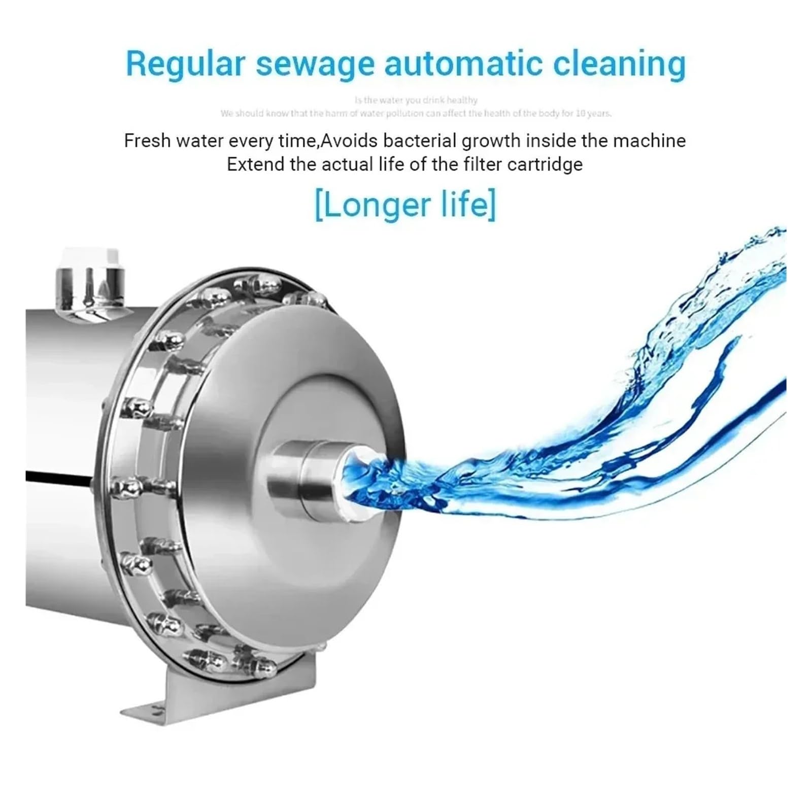 PVDF-Ultrafiltrationsmembran 600 l ~ 3000 l Wasserfiltersystem 0,01 Mikron Edelstahl-Ganzhausfilter für Untertisch(600L)