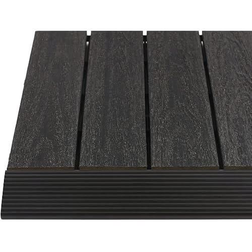 1/6 ft. x 1 ft. Quick Deck Composite Deck Tile Straight Fascia in Hawaiian Charcoal (4-Pieces/Box)
