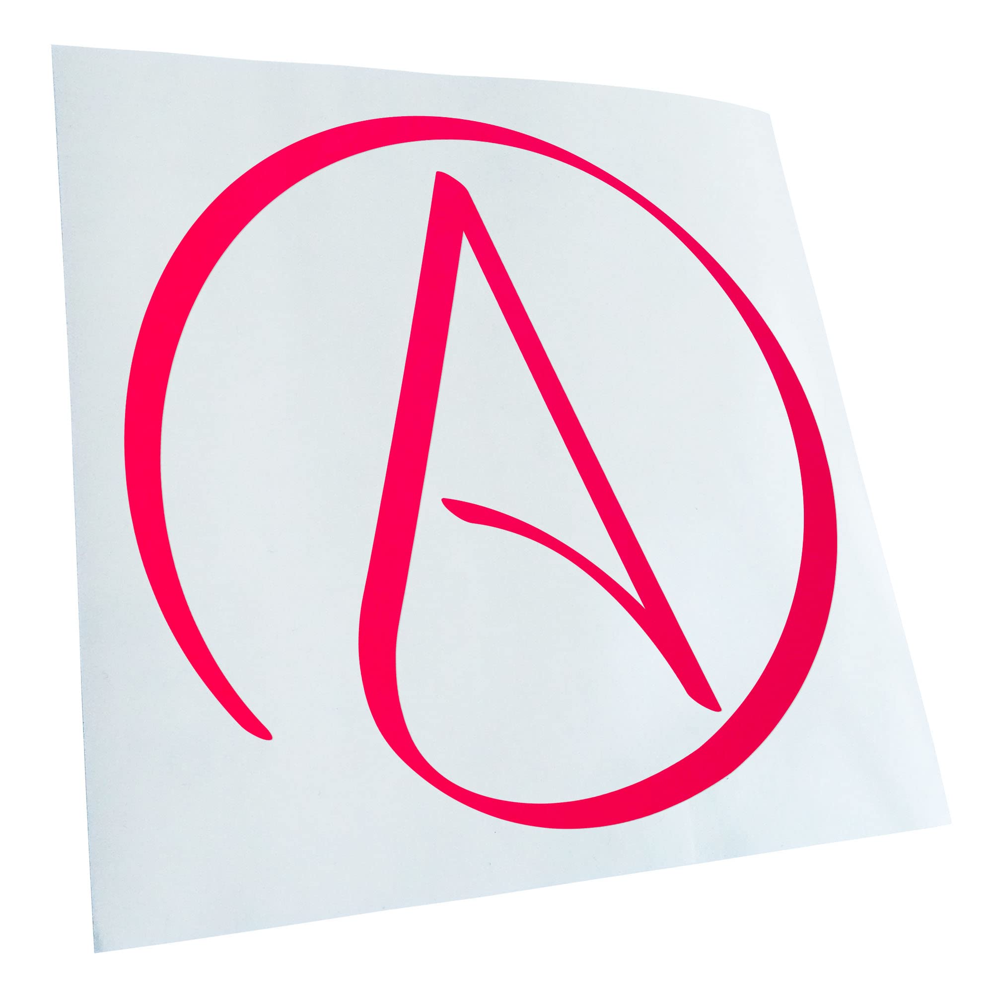 Kiwistar - Car Sticker - Neon Pink - 30 x 30 cm Atheism - Atheist - Rear Window Car Sticker Weatherproof for Car Truck Moped Truck - Sticker Exterior Self-Adhesive Tuning Accessories for Window