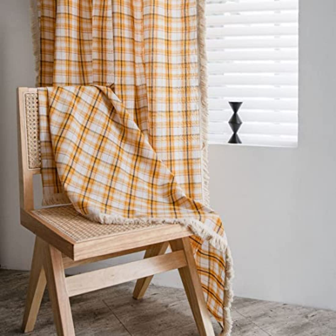 日本製　仕立て上がりカーテン　既製カーテン　オレンジ色　チェック柄　ポップ 日本製 仕立て上がりカーテン 既製カーテン オレンジ色 チェック