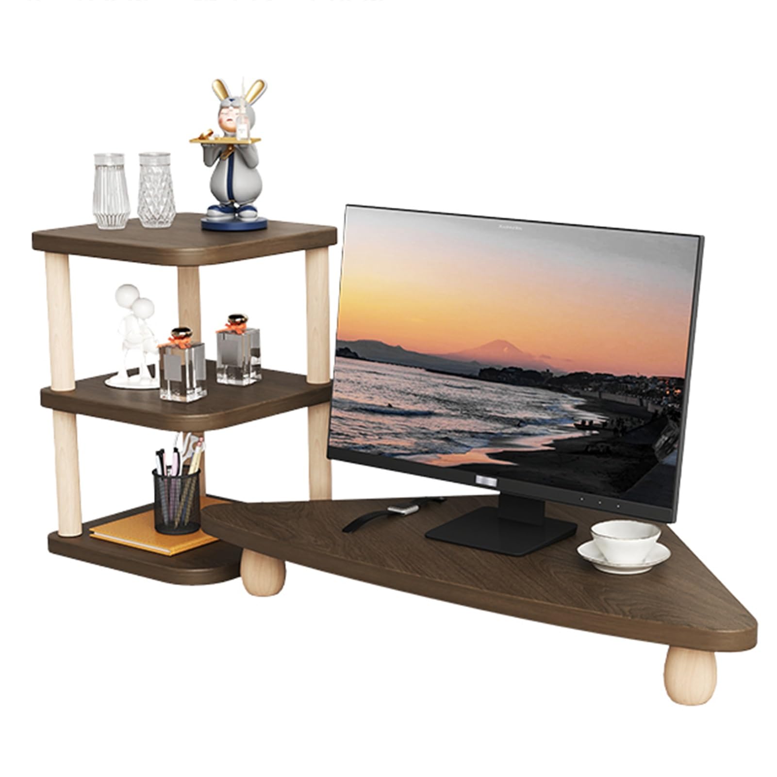 Support d'écran d'angle de 6,5 cm pour libérer l'espace et surélever votre moniteur
