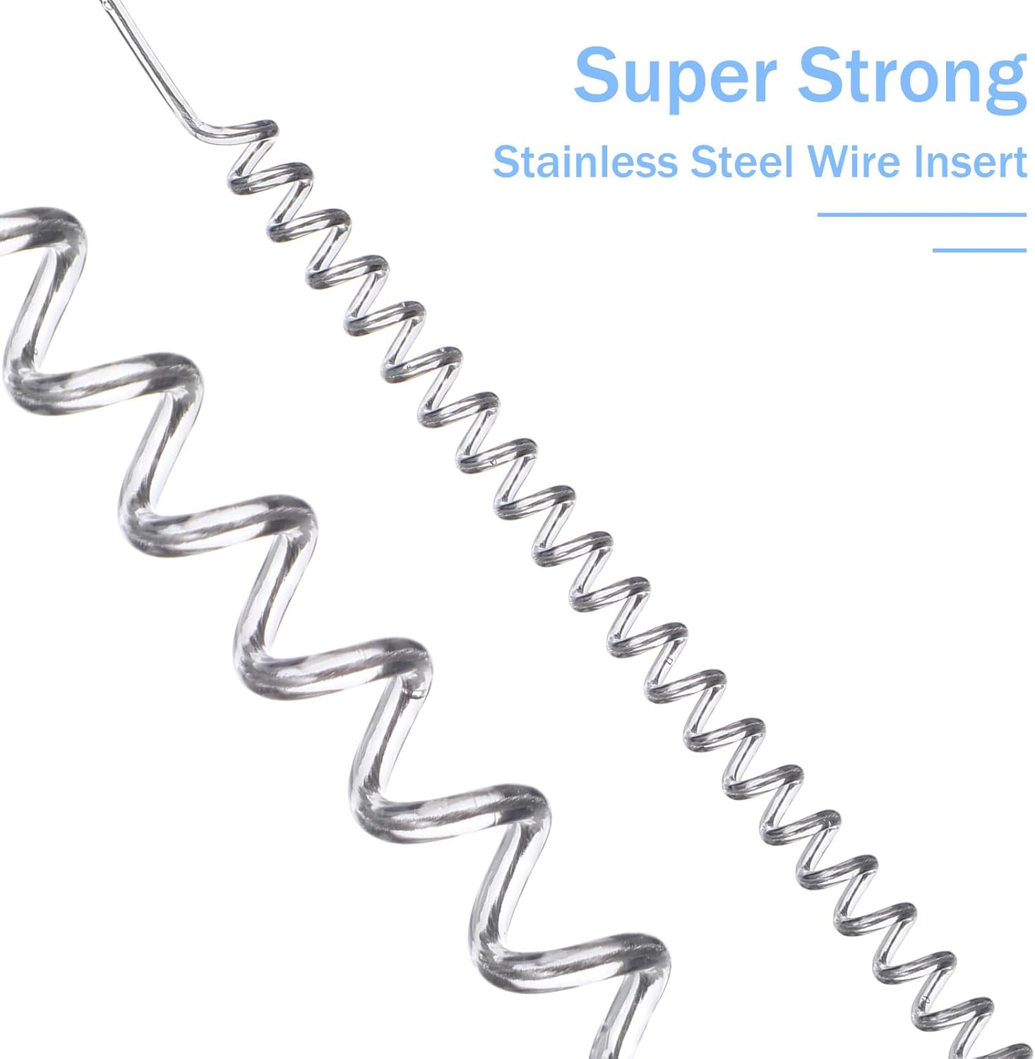 6 Pcs Retractable Safety Coiled Lanyard, Stretchy Stainless Steel Wire Coiled Lanyard Kayak Tool Leash Fishing Rod Safety Cord for Fishing Camping Hiking Boating(Black) - Image 4