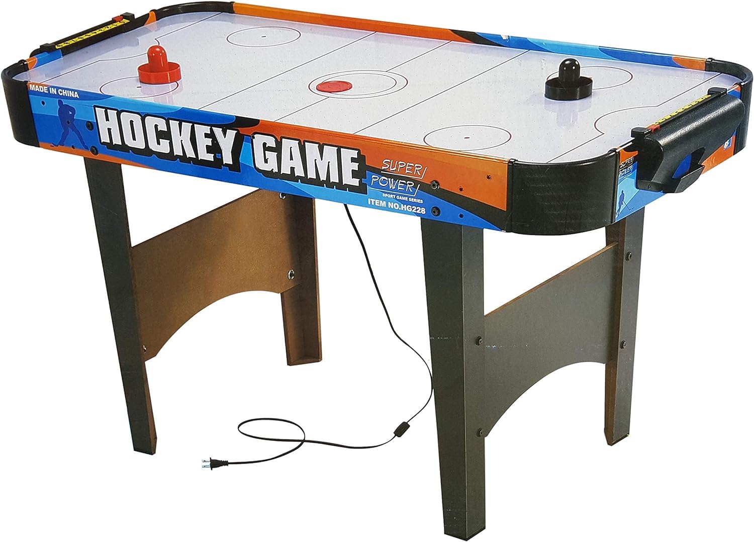 Luxury Air Hockey Table - Blue or Red - Air Flow Indoor Competition Ice Hockey Game Table With Powerful Fan