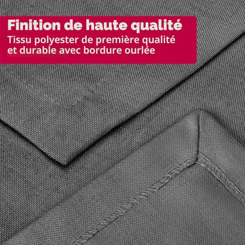 Nappe aspect lin lavable ovale 160x260 nappe de table beige déperlante - 7