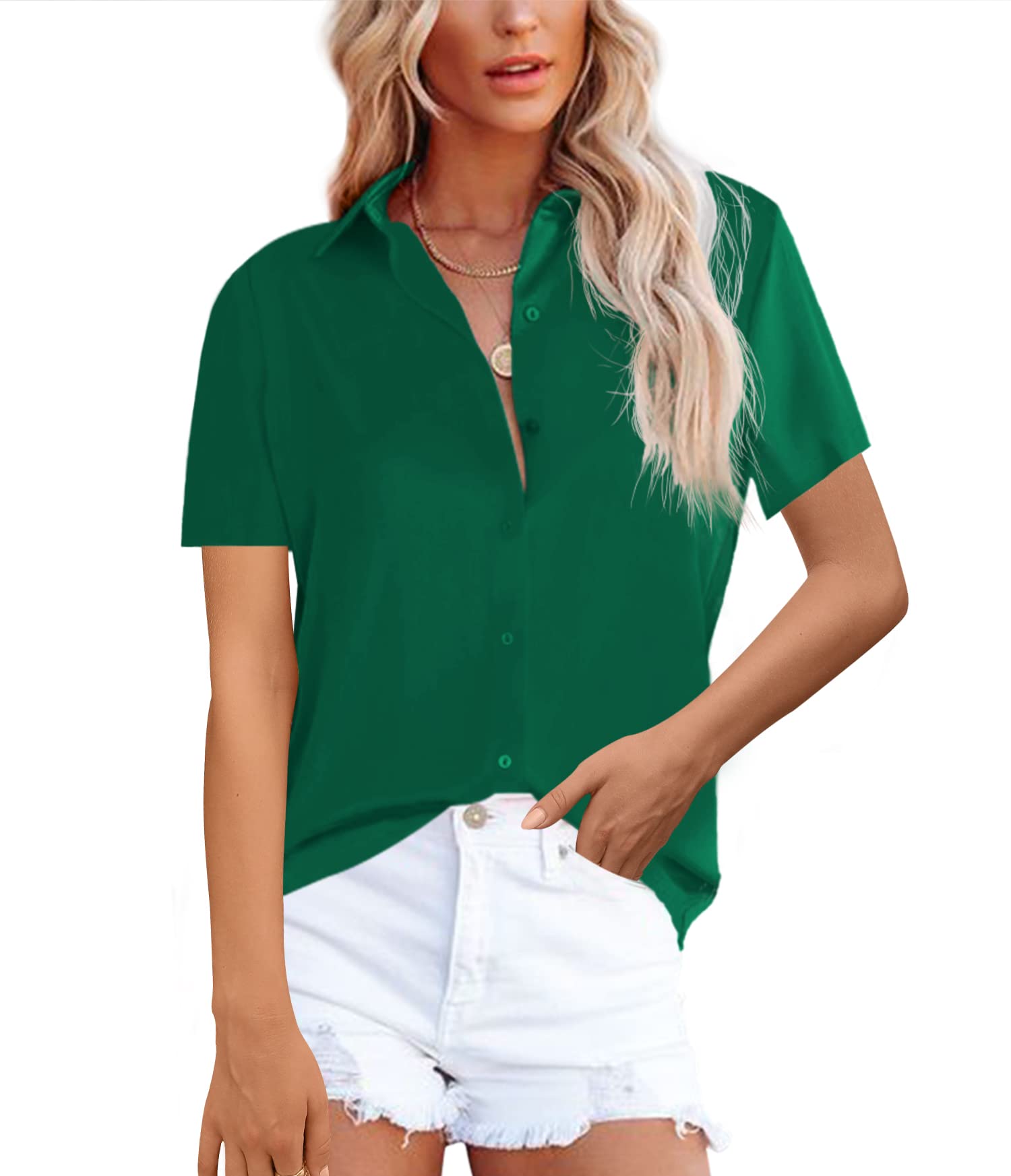 NONSAR Bluse Damen Elegant Lange Ärmel Hemdbluse mit Stehkragen Büroblusen Lässige Oberteile