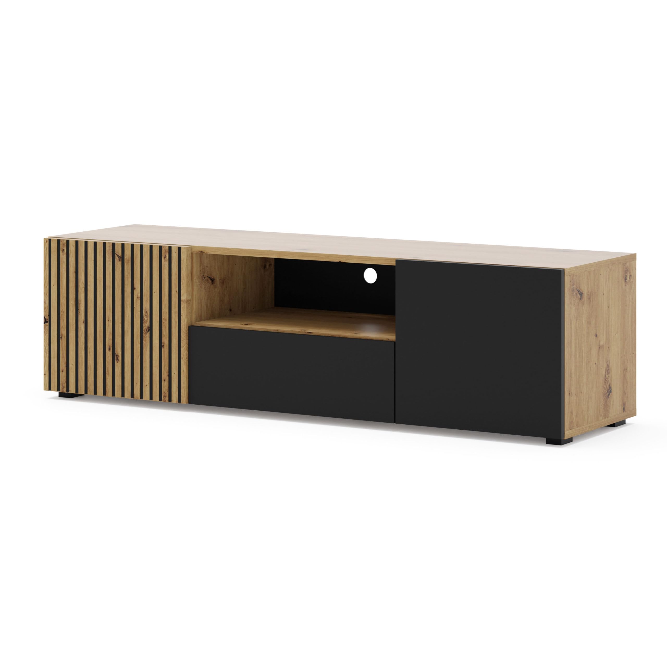Meuble TV bas moderne Auris avec rangements pour salon