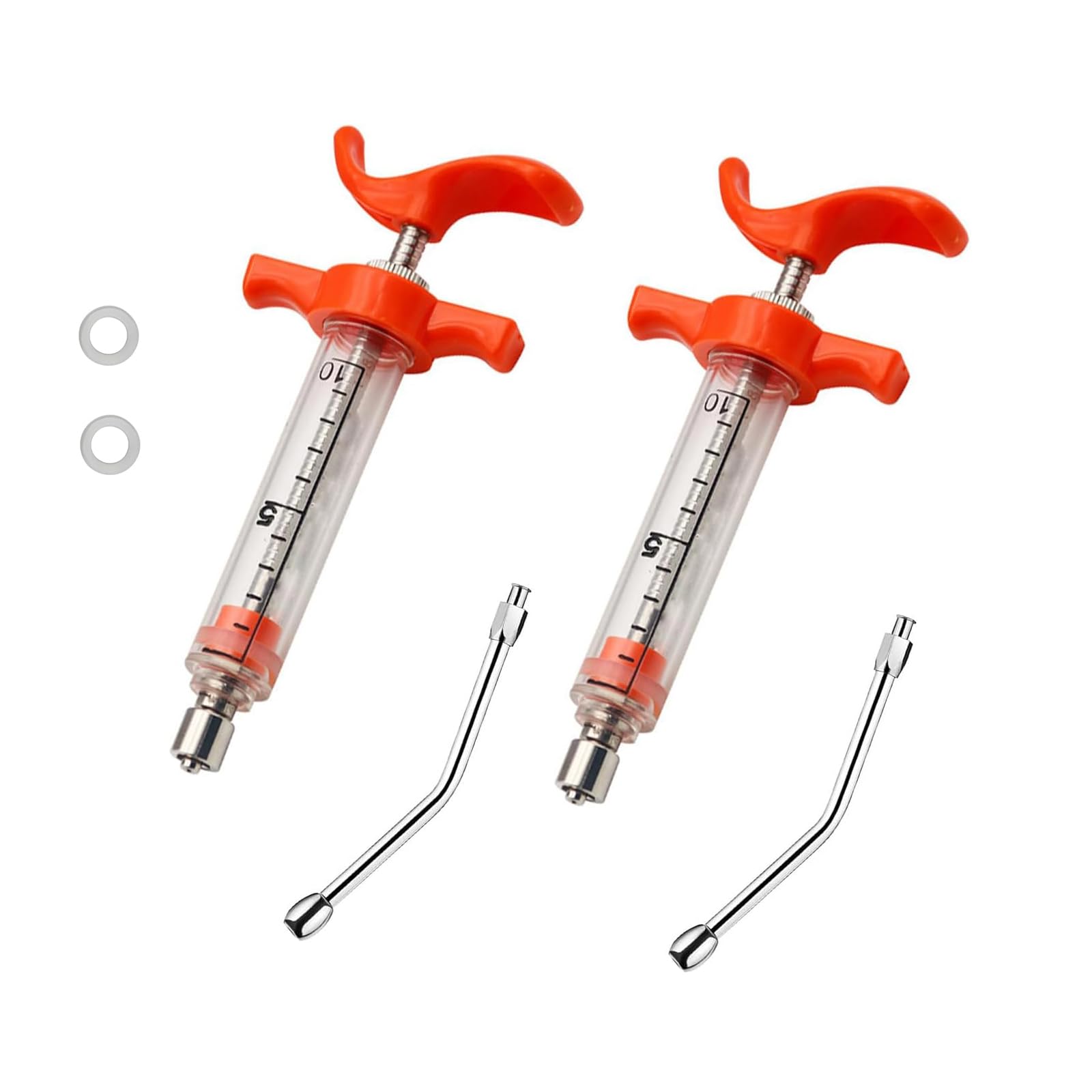 2 Set Feeding Syringe with 2 Drench Nozzle, Adjustable Dosage, Reusable Drench Gun Syringe for Small Animals Newborn Pet Livestock, Small Sheep Pig Dog Cat Bird Feeding Nursing Supplies (10ML+50ML) — Amazon image 6
