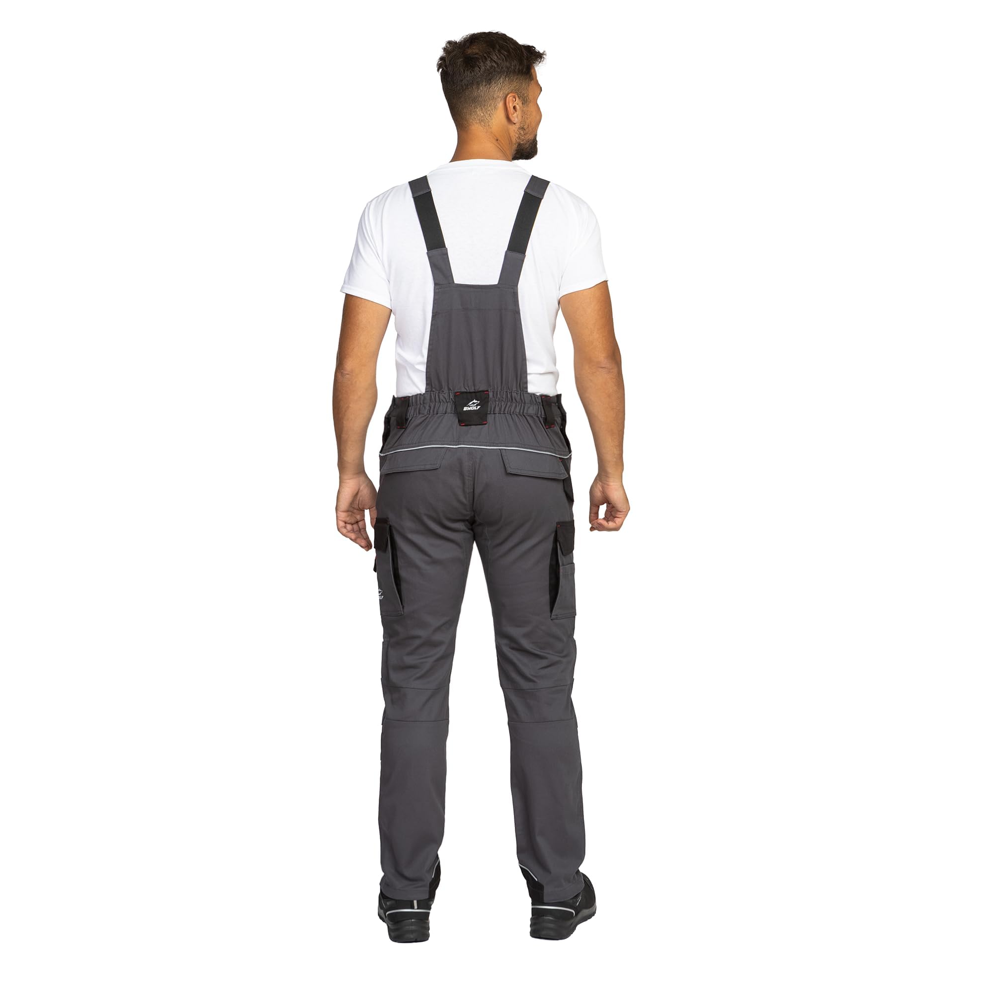 BWOLF Daytona - Mono de trabajo elástico para hombre, 97% algodón, 3% elastano, con refuerzo Oxford 600D, reflectores Re-Flect, bolsillos multifunción