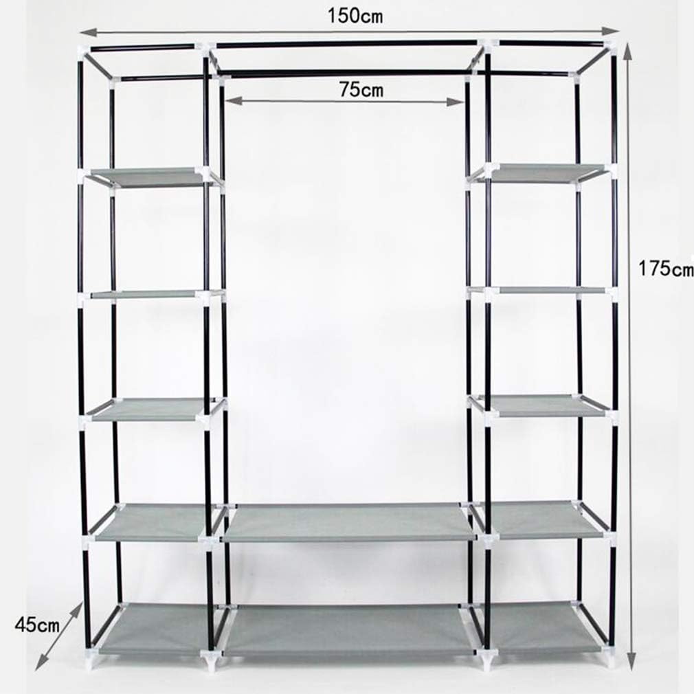 Cloth Wardrobe, Clothes Closet Non-Woven Portable Closet Wardrobe Storage Closet Standing Closet Fabric Cabinet Portable Wardrobe,B_170*150 * 45cm