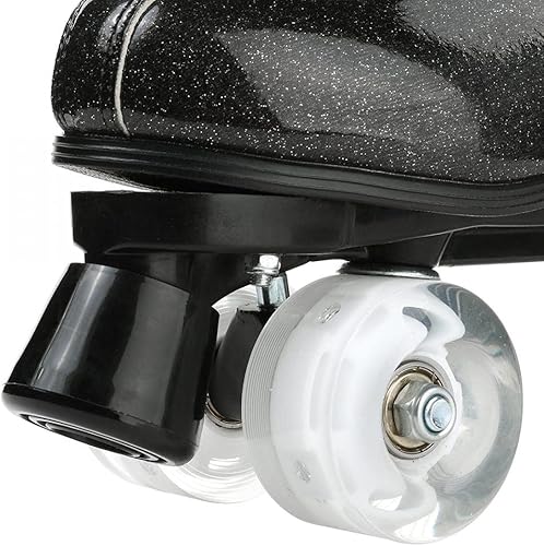Miniatura 10 de XUDREZ Patines de ruedas para mujeres y hombres, de piel sintética brillante, zapatos de patinaje de alta calidad para principiantes, patines