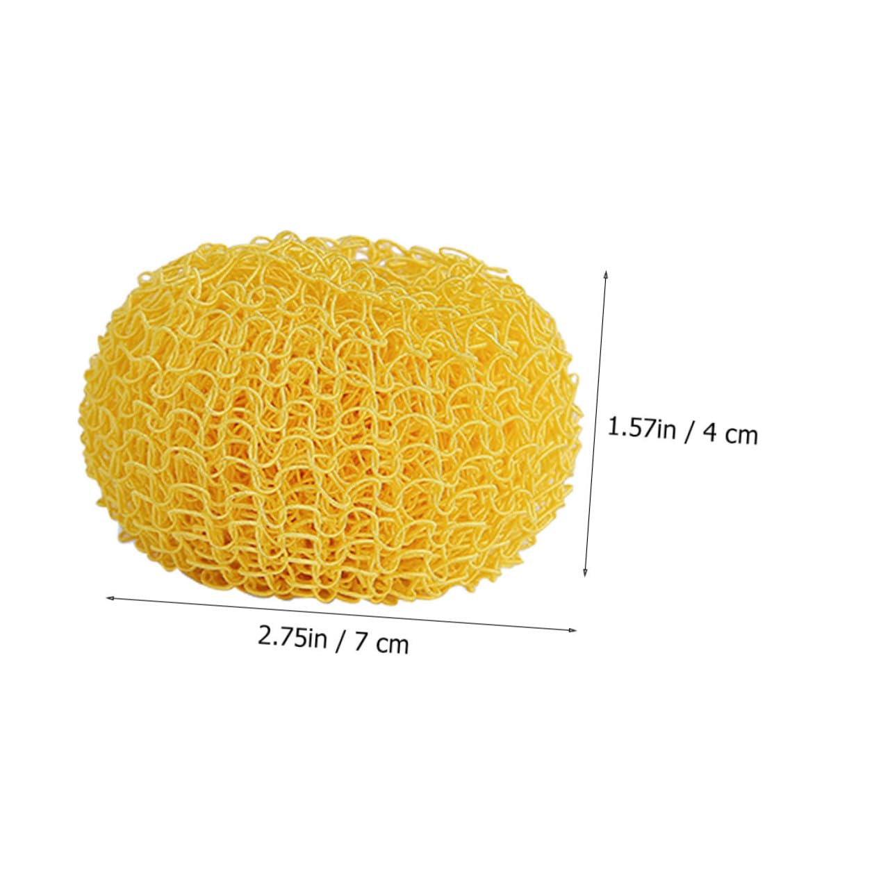 Boule à Récurer la Vaisselle Ronde 2 Pièces en Fibre Jaune