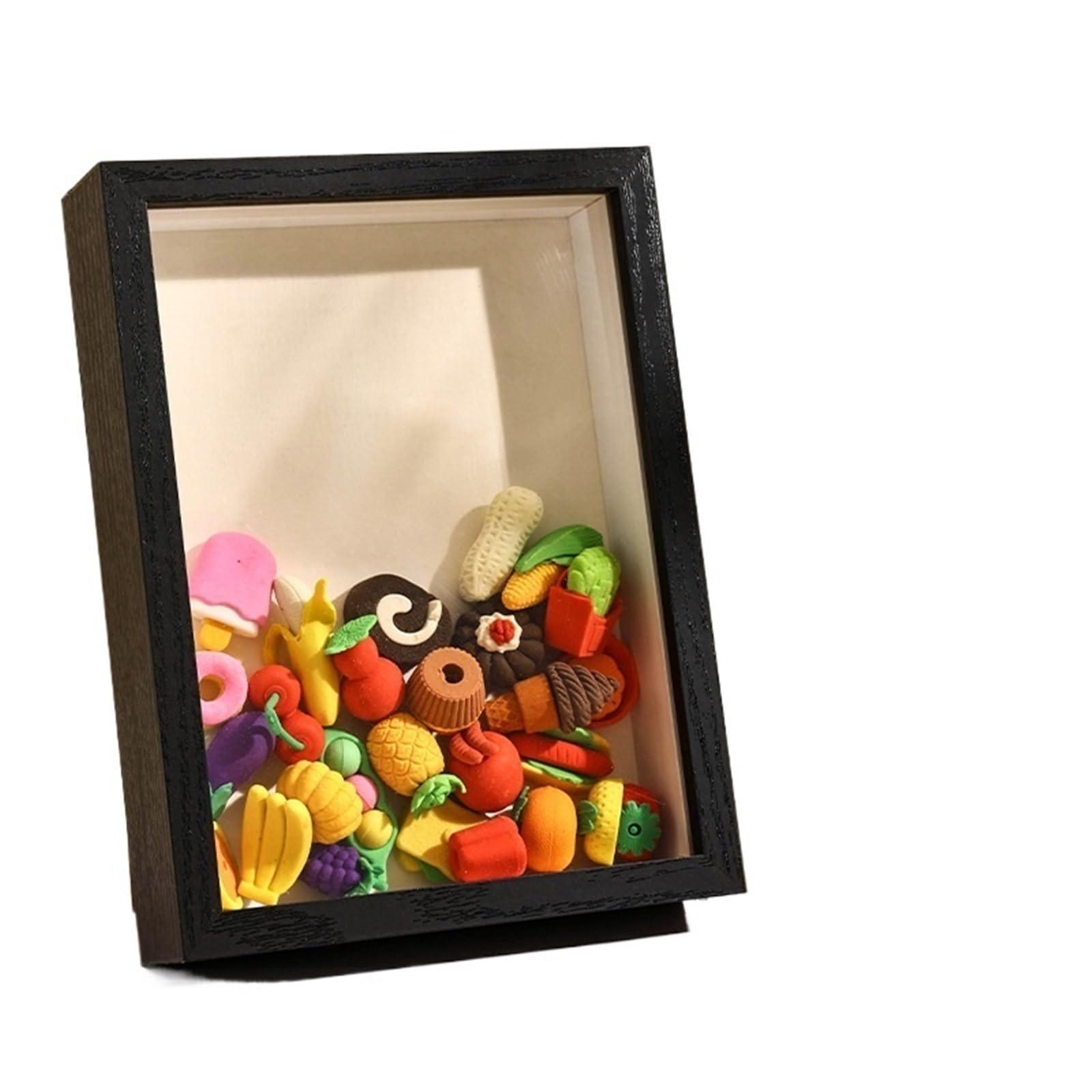 Shadow Box 2Pcs 7in 3D Hollow 3cm 5cm Photo Frame Dried Flower Specimen Holder DIY Handwork Display Wood Frame(Black-depth-3cm)