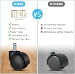 Office Chair Caster Wheels Replacement(Set of 5) for Hardwood Floors and Carpet- Heavy Duty Caster Support up to 1000bls, Office Rubber Chair Wheels,2 inch,Universal Size (Black)