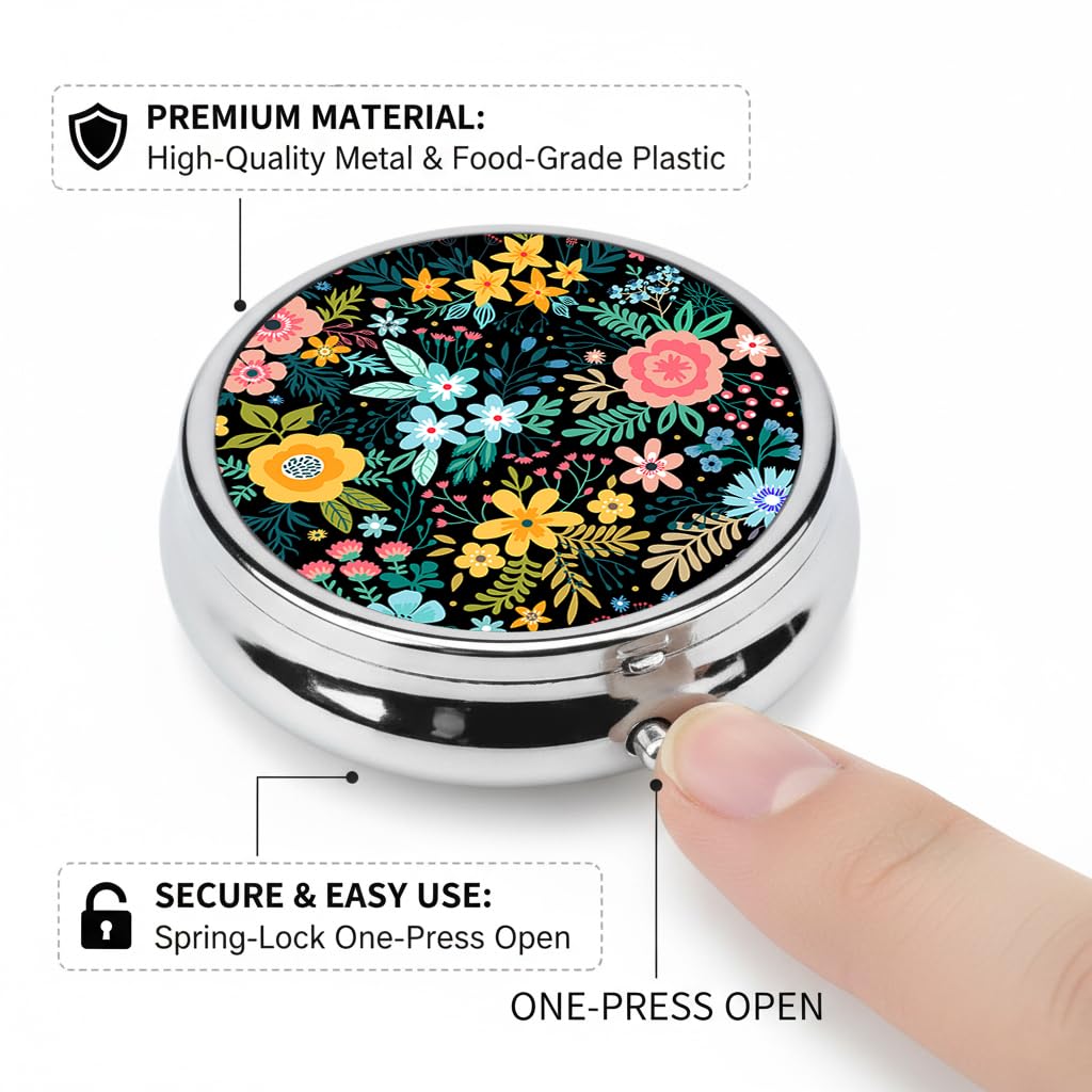 ま*ろ様 pointless journey flower pillbox ca Amazon.com: Vintage Flowers Pill Box 3 Compartment Small Pill Case