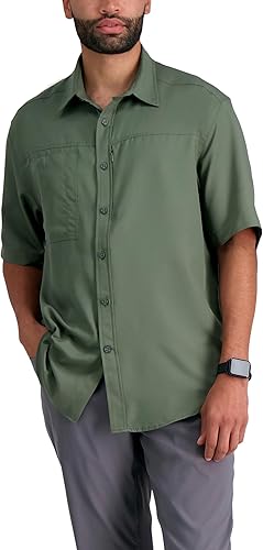 Haggar Men's Short Sleeve Solid Dobby Shirt