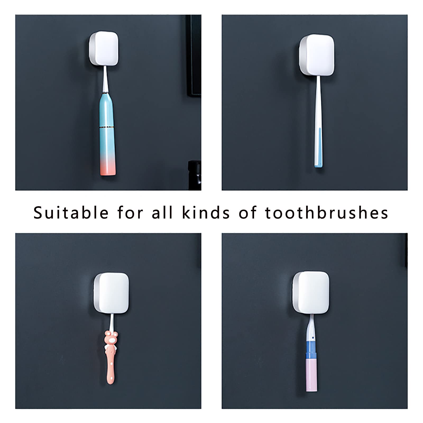 Organizador Baño, Porta Cepillo de Dientes USB Recargable, Soltero Soporte Cepillo de Dientes con Función Esterilizador Energía Secado, Dispensador Pasta Dientes, Blanco