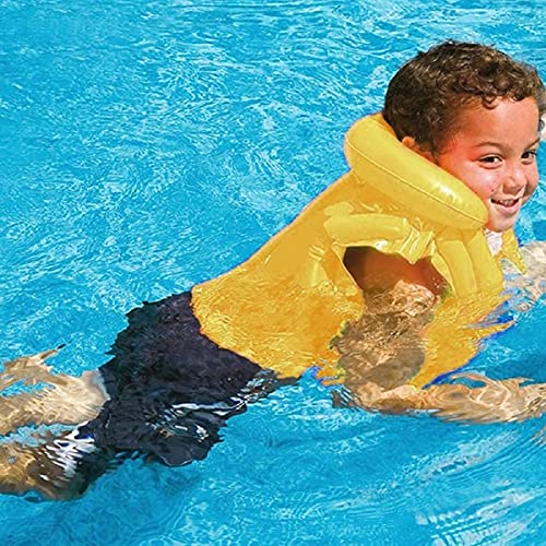 Image of ClearChoice:- Kids Swim Life Jacket & Swim Ring, Multi Color, 4-8 Year | Ages 3-8 Years, Two Adjustable Quick Release Buckles, 10 Gauge Vinyl, Vibrant Yellow