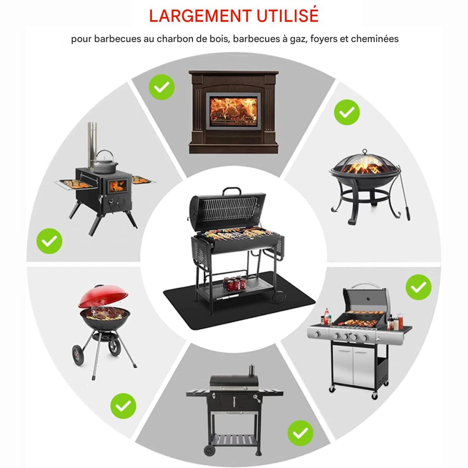 Tapis Ignifuge Résistant au Feu Tapis de Camping Portable