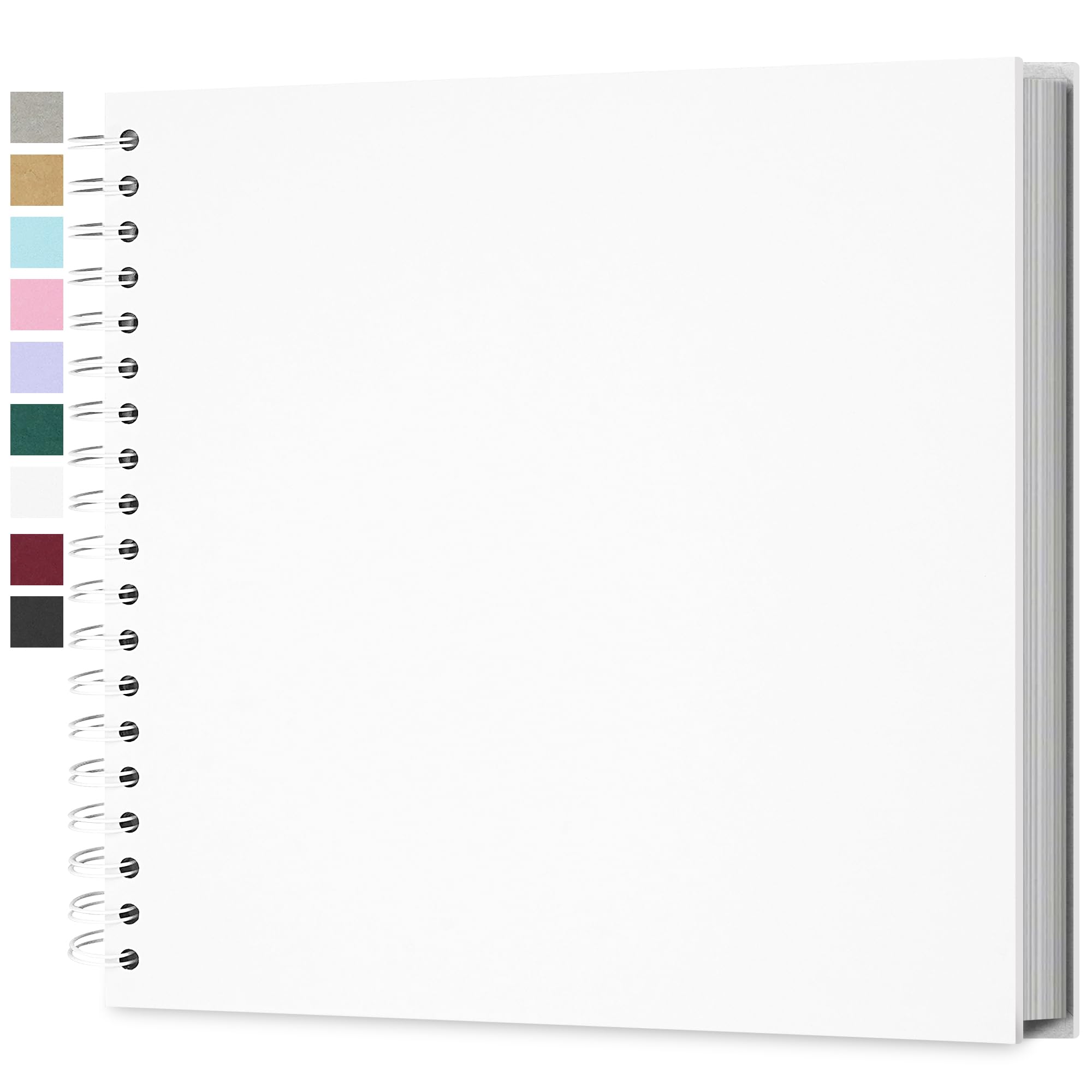 Yopih DIY Scrapbook Album 25.5x25.5 cm Hardcover Kraft Paper Scrap Book with 20 Sheets Memory Book for Family and Wedding Photography Beige
