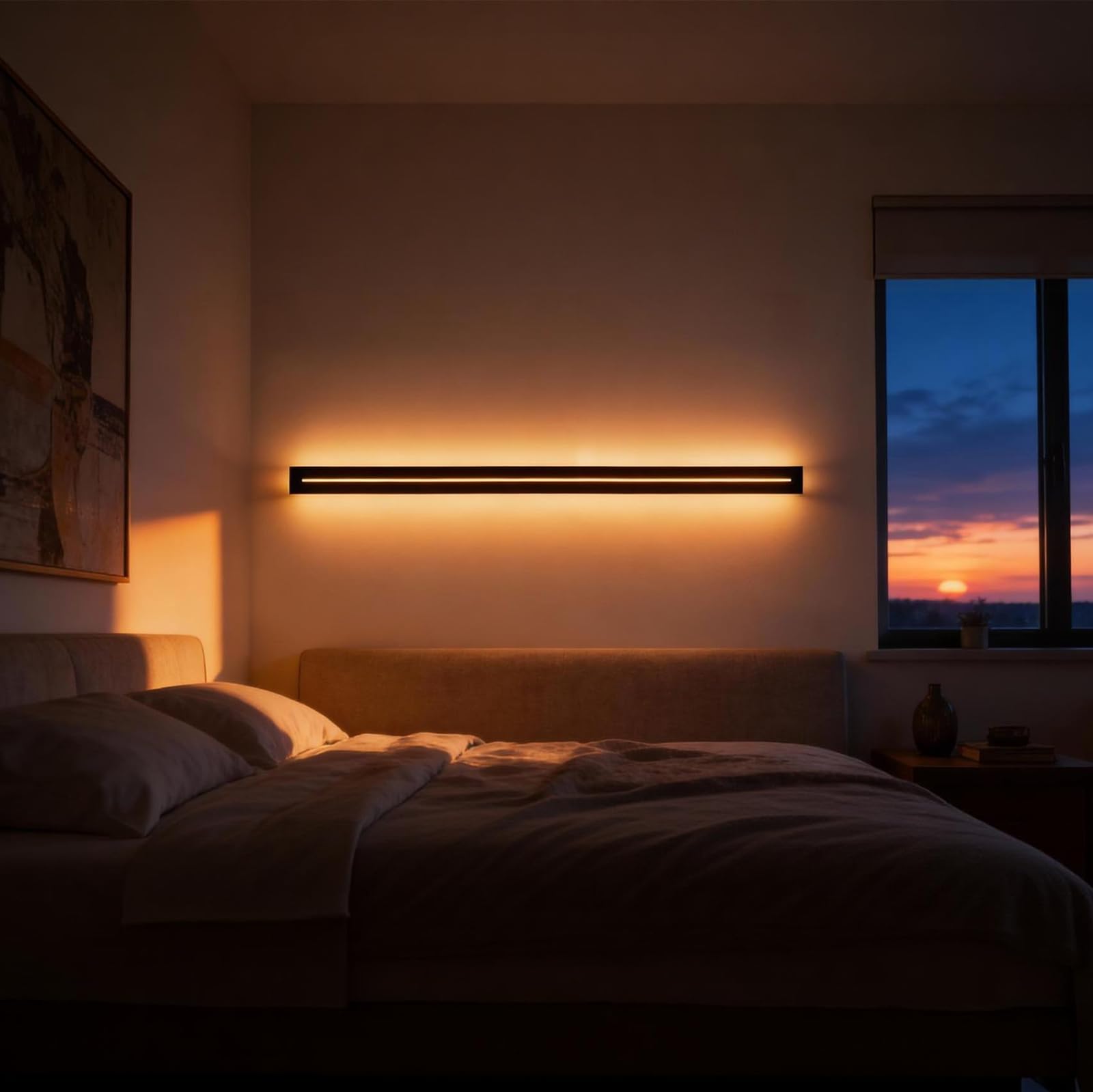 25W LED Wandleuchte Innen Dimmbar 100CM Wandlampe innen mit Fernbedienung,Up Down Wandlicht,Moderne Wandbeleuchtung Schwarz für Schlafzimmer Korridor Wohnzimmer Treppe Kinderzimmer Küche