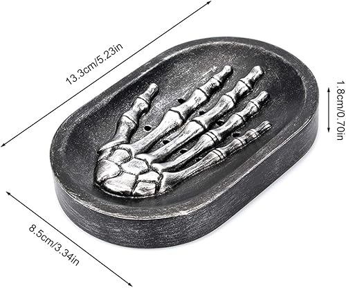 Miniatura 3 de Tvoip Jabonera de resina con esqueleto, para jabón, drenaje de agua, soporte para jabón, lavabo de baño, jabonera de mano fantasma, mejoras