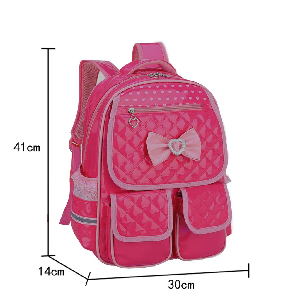 Kaxich Kinder Mädchen Rucksack Schulrucksack PU-Leder Prinzessin Stil Schultaschen Kinderrucksack für Teenage Maedchen 9-11 Jährige