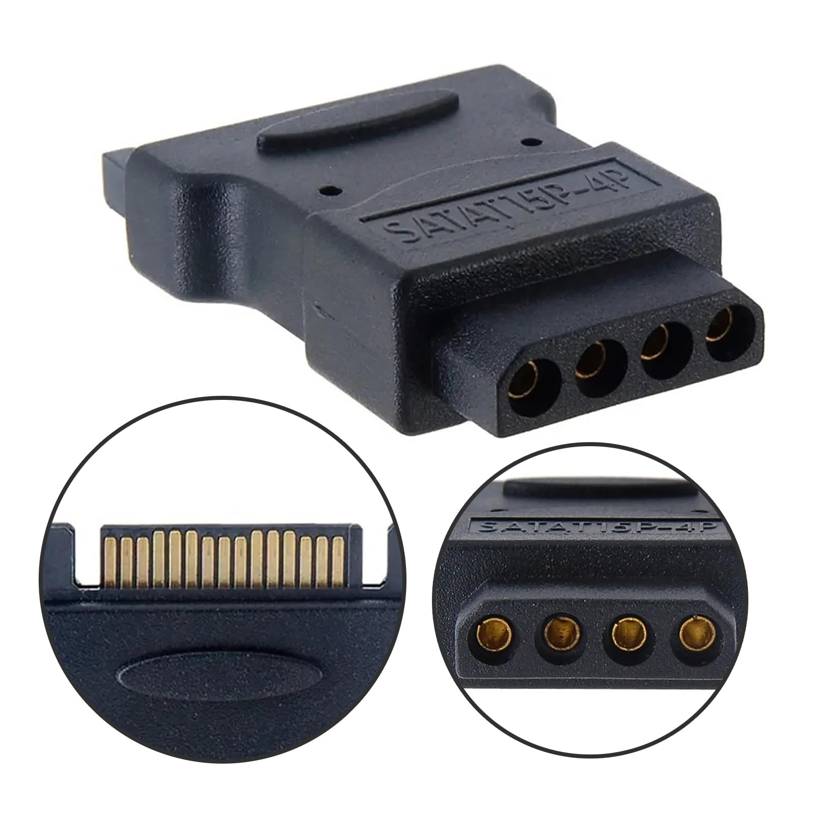 QIEIEI SATA15Pin Male to Large 4Pin Female Adapter,15Pin Male Power Plug to 4pin Hard Disk Power Adapter Converter Easy to Use