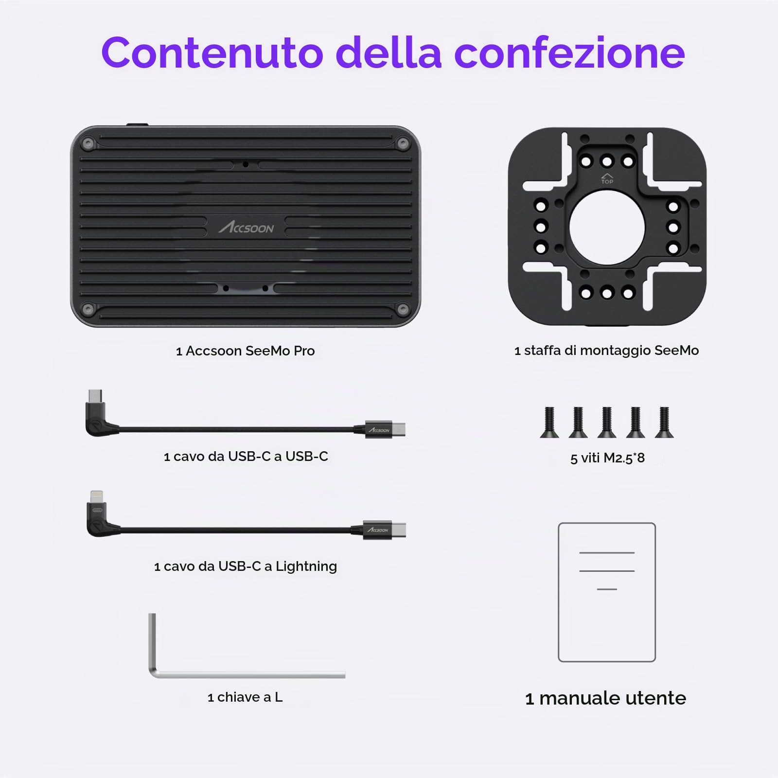 Accsoon SeeMo Pro Adattatore di acquisizione video SDI e HDMI a USB C supporto video 1080P 60FPS e monitoraggio/streaming/registrazione in tempo reale,