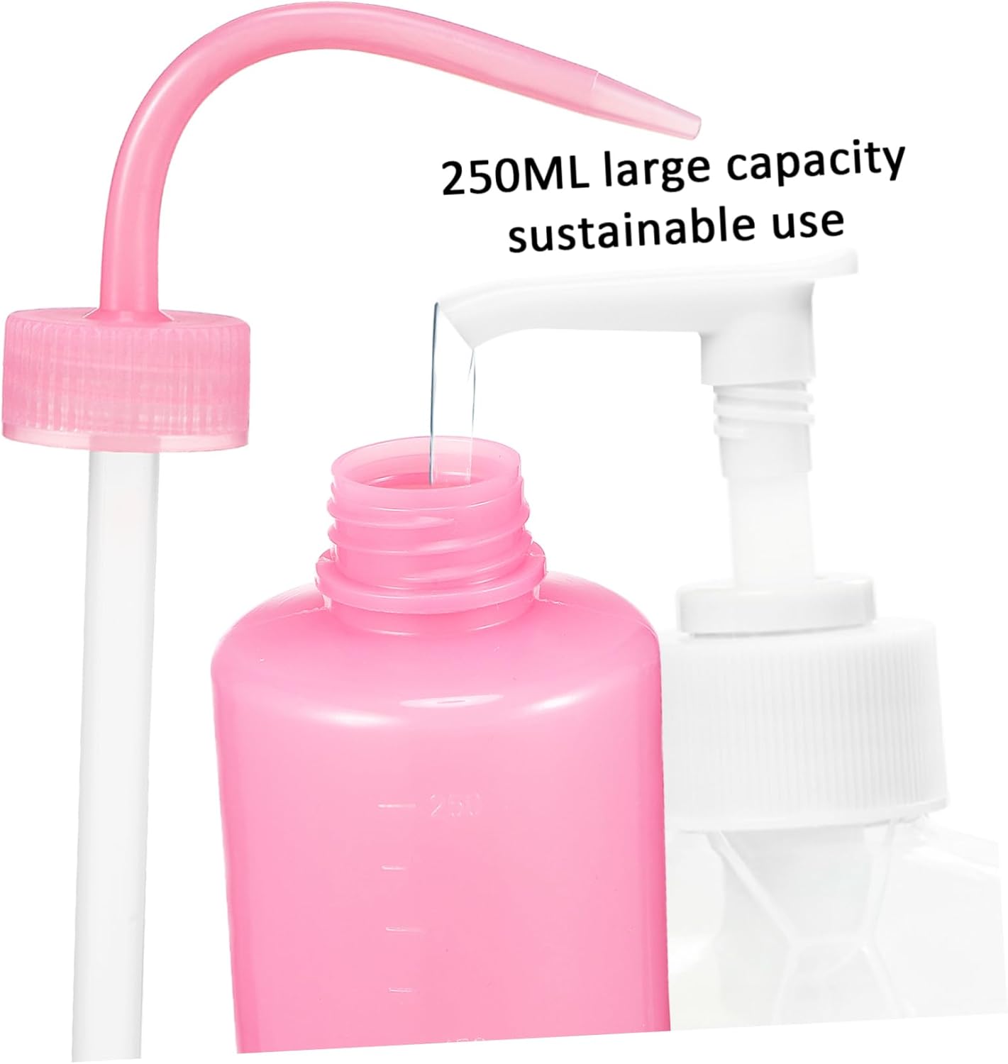 Generic 250ml Lash Cleaning Bottles Set Portable Plastic Bottles for Lash Water and Makeup Removal