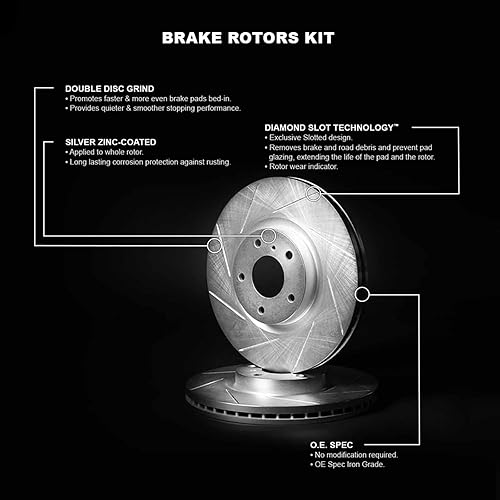 Miniatura 4 de R1 Concepts Kit de frenos y rotores delanteros | Disco de freno, rotores de freno, compatible con Nissan LEAF, Qashqai, Rogue, Rogue Sport, X-Trail;