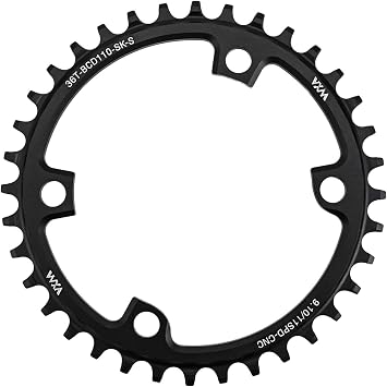 Road Bike Single Chainring 110BCD 4 Bolts CNC Aluminum Alloy Narrow Wide Tooth Chainwheel For 9 10 11 Speed Bicycle 36T 38T 40T 42T 44T Black38T