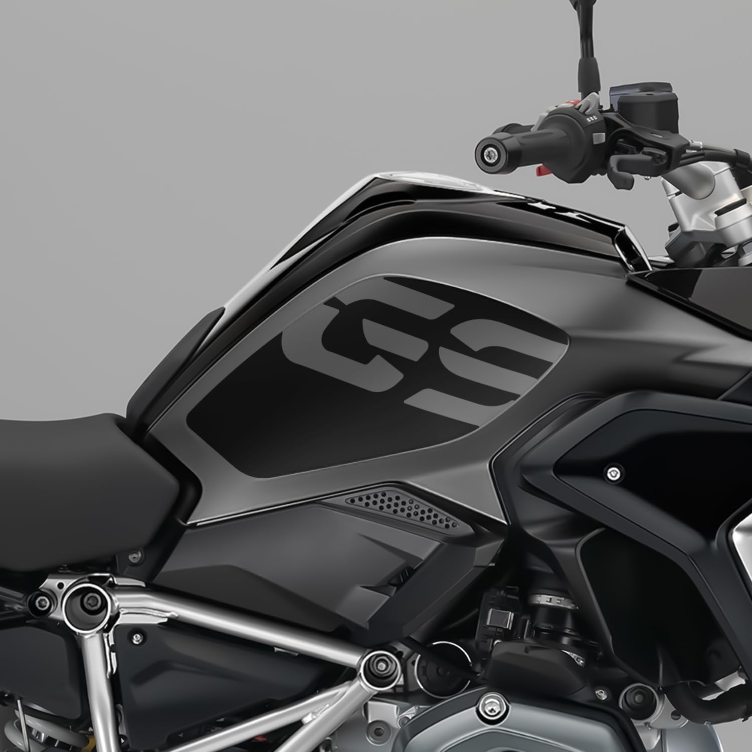 Pegatinas laterales para depósito compatibles con BMW R 1250 GS 2018-2023 Triple Black Style ADL-G-R1250GS-TB (Black Storm)