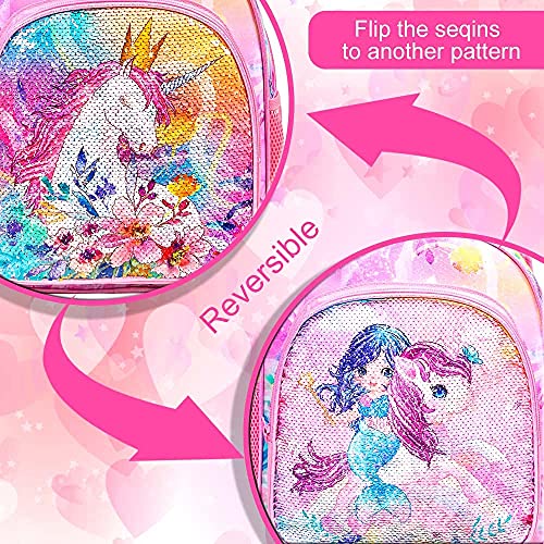 Wzlvo Toddler Backpack For Girls, 12" Cute Unicorn Sequin Preschool Bookbag, Kindergarden School Bag For Little Kids #TOP5